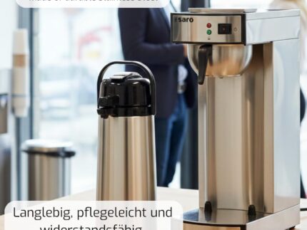 Saro Kaffeemaschine Inkl. Edelstahl-Isolierpumpkanne – 2,2 L – Brühzeit ca. 5–6 Min – Trockenlaufschutz – 2,069 kW – Modell THERMO 24
