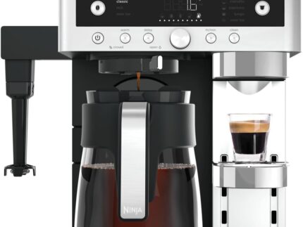 Ninja Prestige 2-in-1 Filterkaffee- und Kapselmaschine mit integriertem Milchaufschäumer, für Latte, Eiskaffee und Flat White, Schwarz CFN802EU