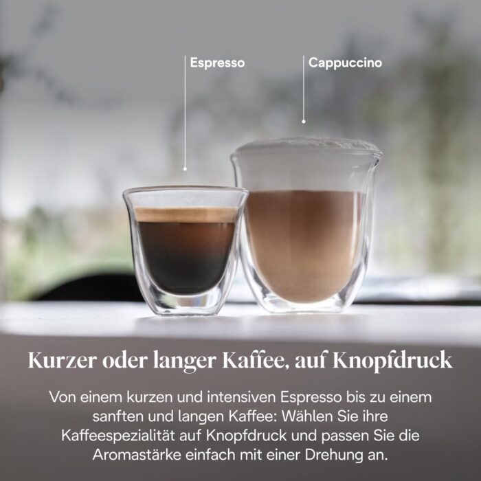 De’Longhi Magnifica S - Perfetto Kaffeevollautomat mit klassischem Milchaufschäumer, Espresso- und Cappuccino Kaffeemaschine, Bedienfeld mit Tasten, Schwarz (ECAM22.110.B)