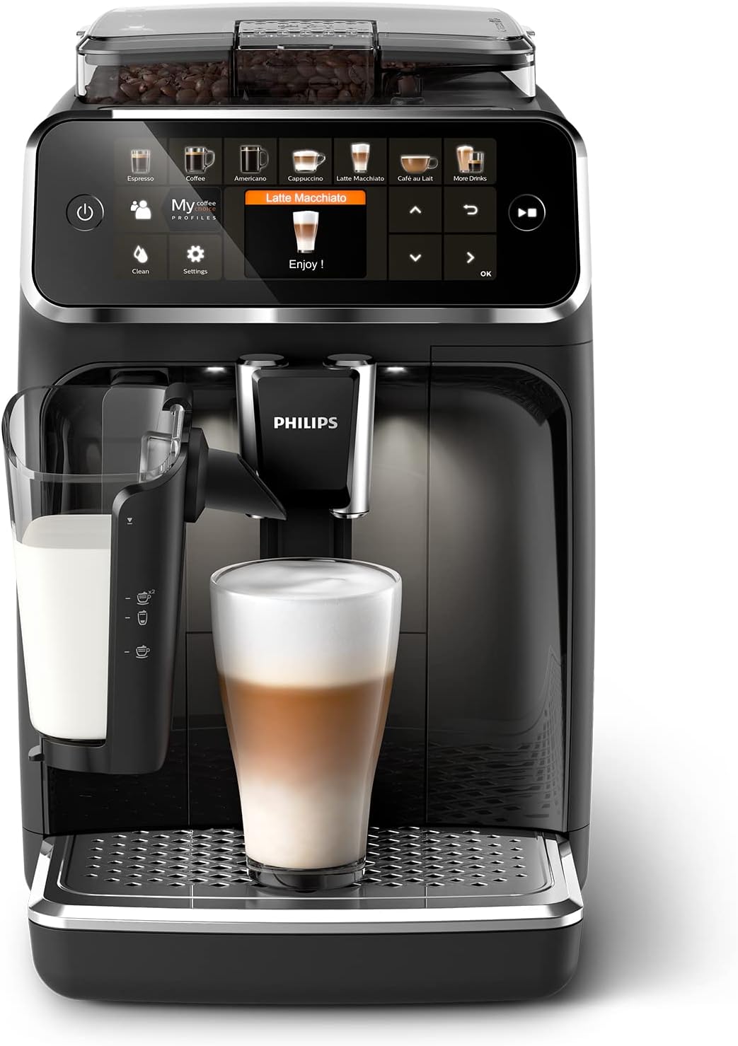 61bIqkKjShL._AC_SL1500 Philips Kaffeevollautomat der Serie 5400 – Espressomaschine für 12 Getränke, schnell reinigendes LatteGo System, intuitives TFT-Display, anpassbare Kaffeeeinstellungen (EP5441/50)