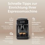 Philips 2200 Series Kaffeevollautomat - 2 Kaffeespezialitäten, Touch-Display, klassischer Milchaufschäumer, Keramikmahlwerk, Mattschwarz (EP2220/10)