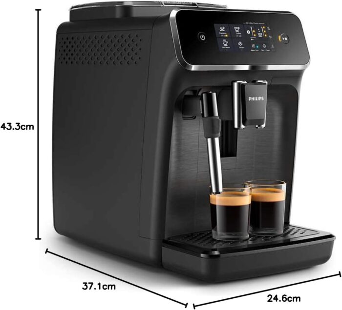 Philips Series 2200 EP2220 Automatische Kaffeemaschine mit Milchaufschäumer 15 bar Matt Black