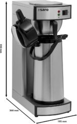 Saro Kaffeemaschine Inkl. Edelstahl-Isolierpumpkanne – 2,2 L – Brühzeit ca. 5–6 Min – Trockenlaufschutz – 2,069 kW – Modell THERMO 24