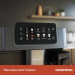Grundig KVA 8230 Kaffeevollautomat, Kaffeemaschine, Stiftung Warentest GUT (2,5)*, 18 Kaffeespezialitäten, 13 Mahlgrade, Milchbehälter, 1350 W, 19 Bar, Zweifachdüse, Schwarz/Dunkelsilber