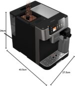 Grundig KVA 8230 Kaffeevollautomat, Kaffeemaschine, Stiftung Warentest GUT (2,5)*, 18 Kaffeespezialitäten, 13 Mahlgrade, Milchbehälter, 1350 W, 19 Bar, Zweifachdüse, Schwarz/Dunkelsilber