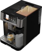 Grundig KVA 8230 Kaffeevollautomat, Kaffeemaschine, Stiftung Warentest GUT (2,5)*, 18 Kaffeespezialitäten, 13 Mahlgrade, Milchbehälter, 1350 W, 19 Bar, Zweifachdüse, Schwarz/Dunkelsilber