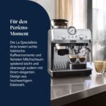 De'Longhi Siebträgermaschine La Specialista Arte EC9155.MB, Espressomaschine mit Mahlwerk, 8 Mahlgrade, 15 Bar, 3 Temperaturen, Milchschaumdüse, 1550W, 1,7L Tank, Edelstahl/Schwarz inkl. Barista-Kit