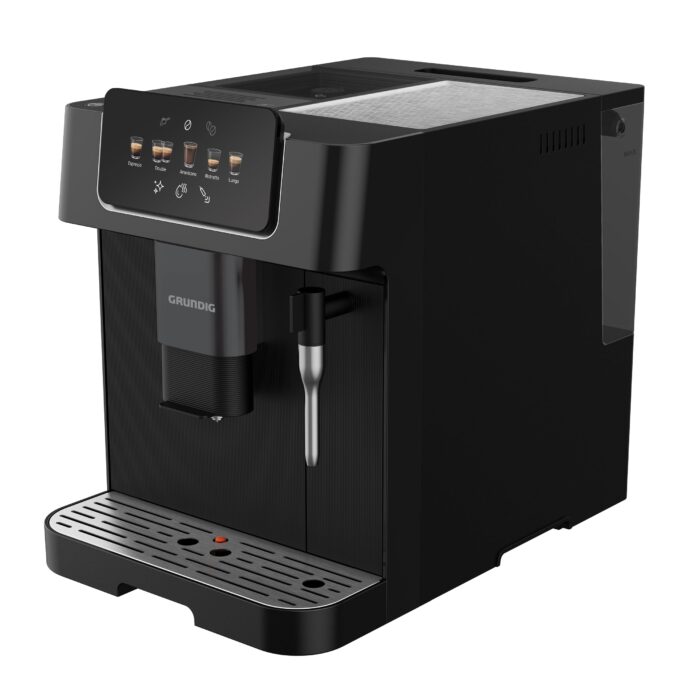 Grundig KVA 8230 Kaffeevollautomat, Kaffeemaschine, Stiftung Warentest GUT (2,5)*, 18 Kaffeespezialitäten, 13 Mahlgrade, Milchbehälter, 1350 W, 19 Bar, Zweifachdüse, Schwarz/Dunkelsilber