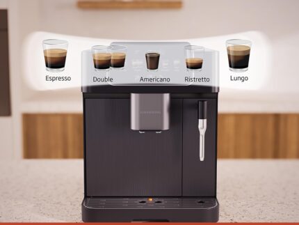 GRUNDIG KVA 6230 Kaffeevollautomat mit Milchaufschäumdüse, Edelstahlmahlwerk mit 13 Mahlgraden, 250 g Bohnenbehälter, 2 Liter abnehmbarer Wassertank, 19 Bar Pumpendruck, Touch-Display, Schwarz