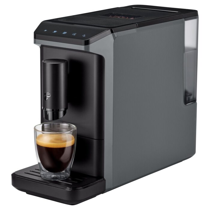 Tchibo Kaffeevollautomat Esperto mini für Caffè Crema und Espresso, nur 16cm breit, klein und kompakt, geeignet für jede Küche, Camping, Studentenapartment, Schwarz - INKLUSIVE Kaffeeprobierset GRATIS