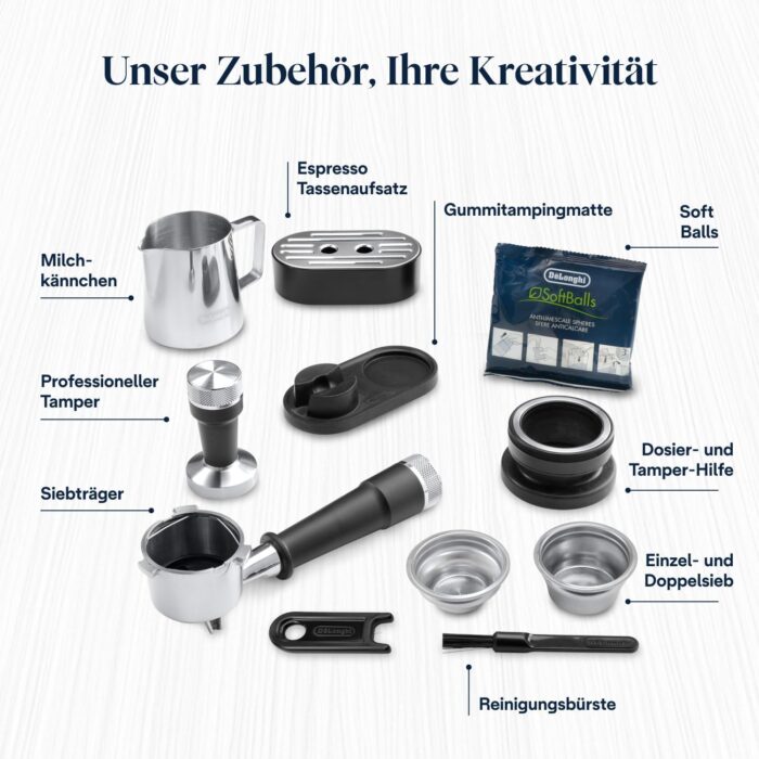 De'Longhi Siebträgermaschine La Specialista Arte EC9155.MB, Espressomaschine mit Mahlwerk, 8 Mahlgrade, 15 Bar, 3 Temperaturen, Milchschaumdüse, 1550W, 1,7L Tank, Edelstahl/Schwarz inkl. Barista-Kit