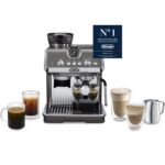De'Longhi Siebträgermaschine La Specialista Arte EC9155.MB, Espressomaschine mit Mahlwerk, 8 Mahlgrade, 15 Bar, 3 Temperaturen, Milchschaumdüse, 1550W, 1,7L Tank, Edelstahl/Schwarz inkl. Barista-Kit