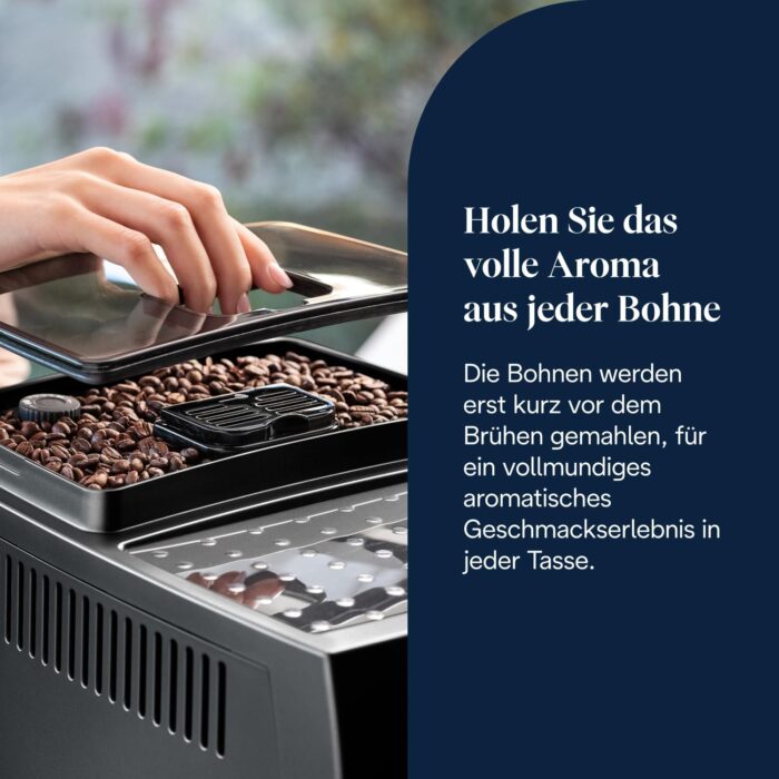 De’Longhi Magnifica S - Perfetto Kaffeevollautomat mit klassischem Milchaufschäumer, Espresso- und Cappuccino Kaffeemaschine, Bedienfeld mit Tasten, Schwarz (ECAM22.110.B)
