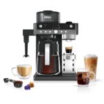 Ninja Prestige 2-in-1 Filterkaffee- und Kapselmaschine mit integriertem Milchaufschäumer, für Latte, Eiskaffee und Flat White, Schwarz CFN802EU