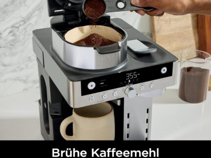 Ninja Prestige 2-in-1 Filterkaffee- und Kapselmaschine mit integriertem Milchaufschäumer, für Latte, Eiskaffee und Flat White, Schwarz CFN802EU