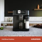 Grundig KVA 8230 Kaffeevollautomat, Kaffeemaschine, Stiftung Warentest GUT (2,5)*, 18 Kaffeespezialitäten, 13 Mahlgrade, Milchbehälter, 1350 W, 19 Bar, Zweifachdüse, Schwarz/Dunkelsilber