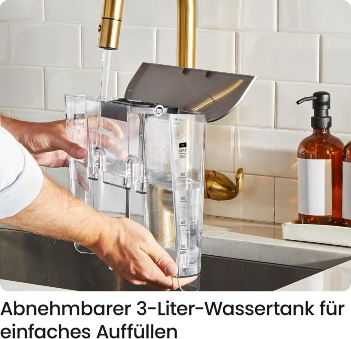 Chefman Crema Supreme 15 Bar Espressomaschine mit Milchaufschäumer, Barista Dampfstab, professionelle Kaffeemaschine mit Kaffeemühle, 30 Mahlgradeinstellungen, 3L abnehmbarer Wassertank - Edelstahl