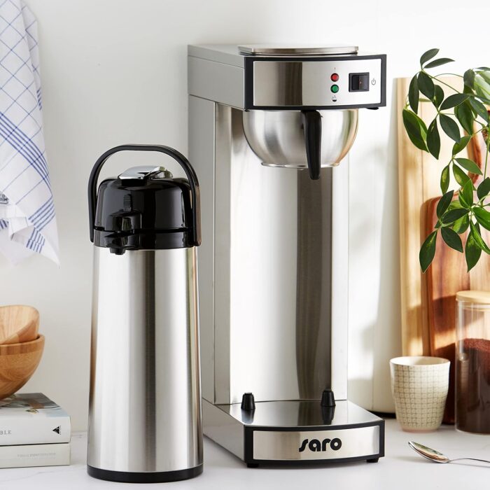 Saro Kaffeemaschine Inkl. Edelstahl-Isolierpumpkanne – 2,2 L – Brühzeit ca. 5–6 Min – Trockenlaufschutz – 2,069 kW – Modell THERMO 24